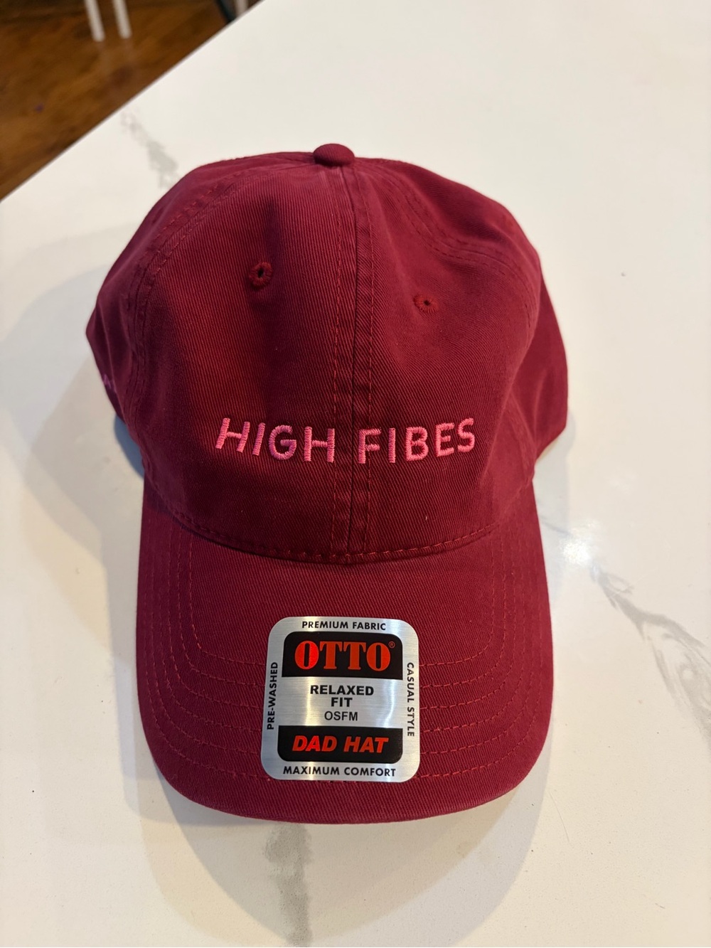 High Fibes Burgundy Dad Hat by Otto